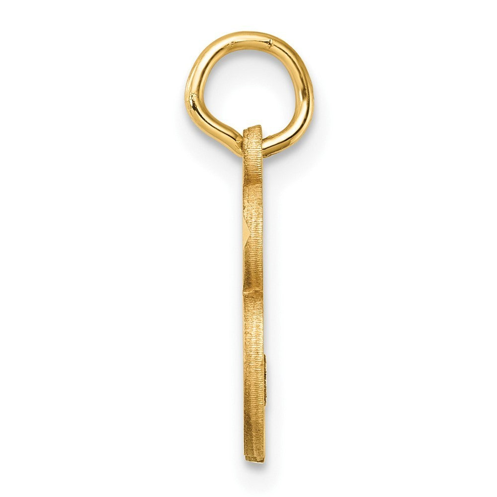 14k Yellow Gold Diamond-cut Letter B Initial Charm Pendant