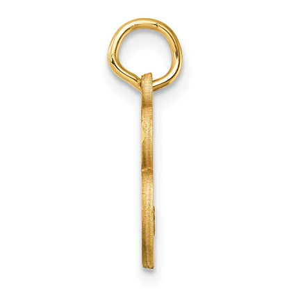 14k Yellow Gold Diamond-cut Letter B Initial Charm Pendant