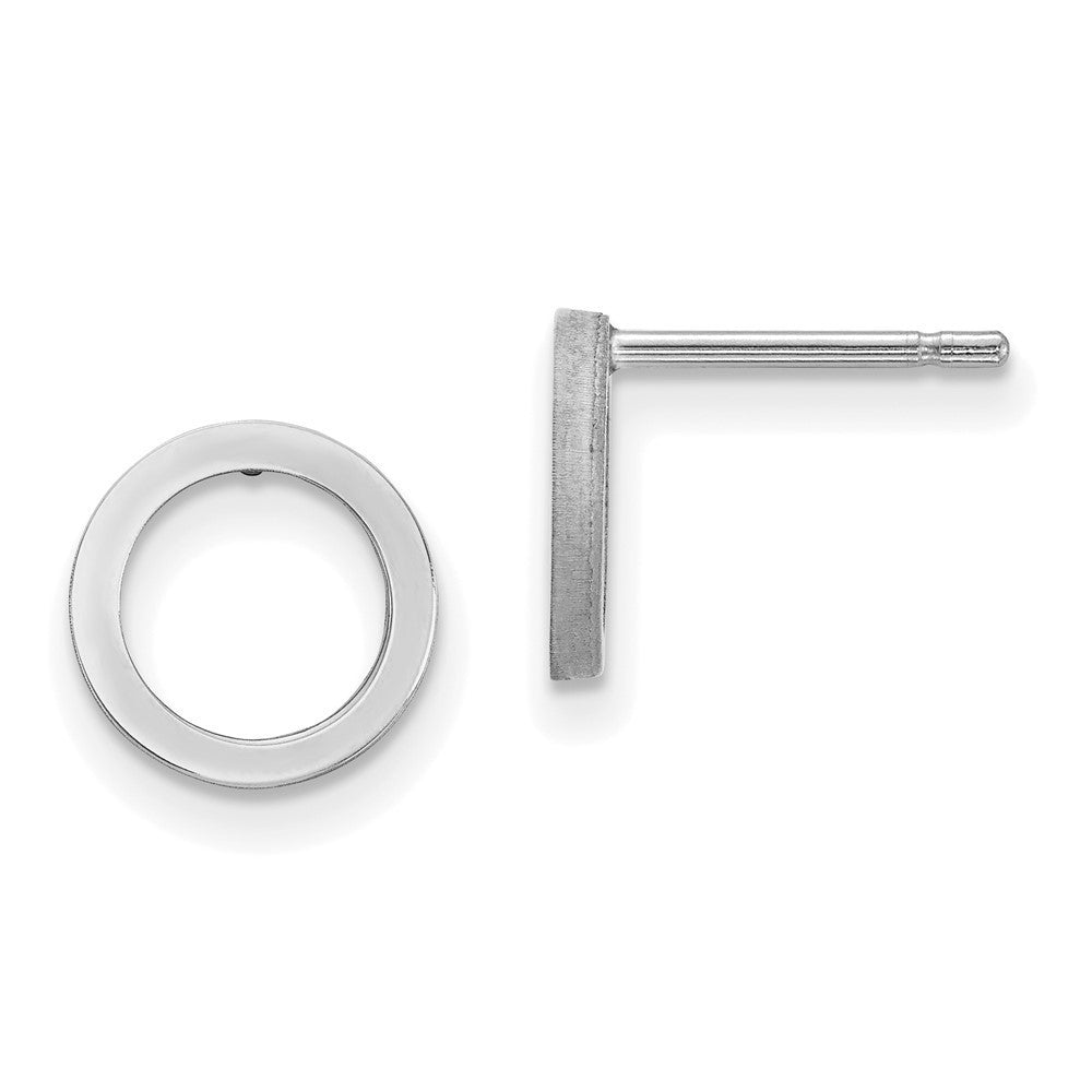 14k White Gold Open Circle Stud Earrings