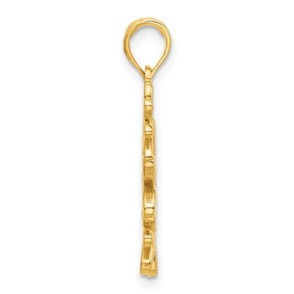 14k Yellow Gold Polished Floral Pendant