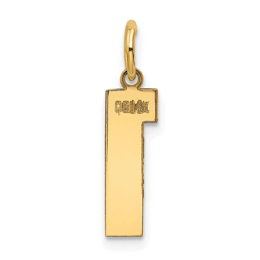 14k Yellow Gold Medium Polished Number 1 Charm Pendant