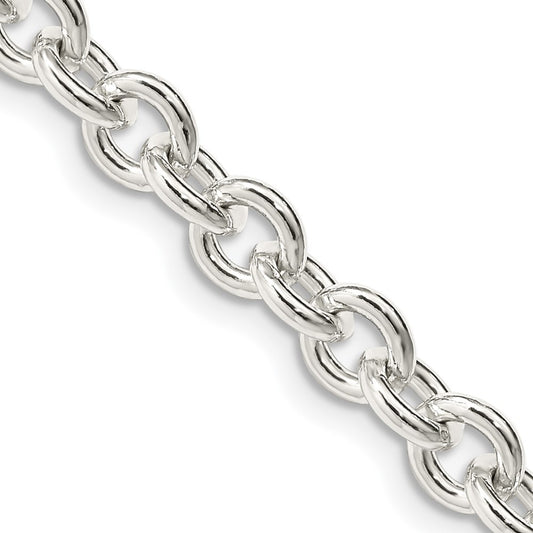 Sterling Silver 6.1mm Cable Chain Necklace 24"