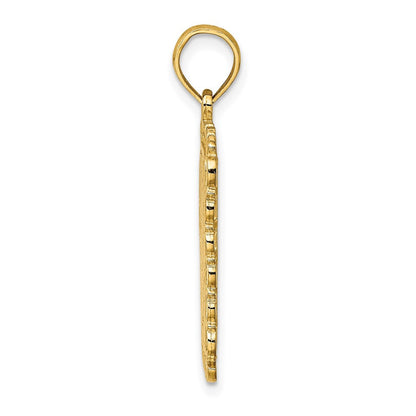 14k Yellow Gold King Playing Card Charm Pendant