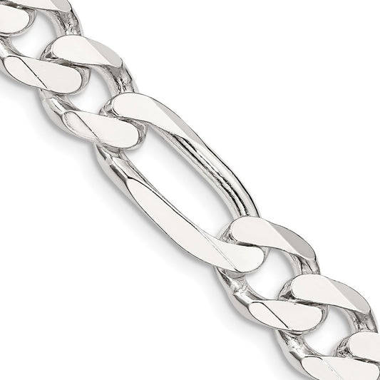 Sterling Silver 9mm Figaro Chain Necklace 28"