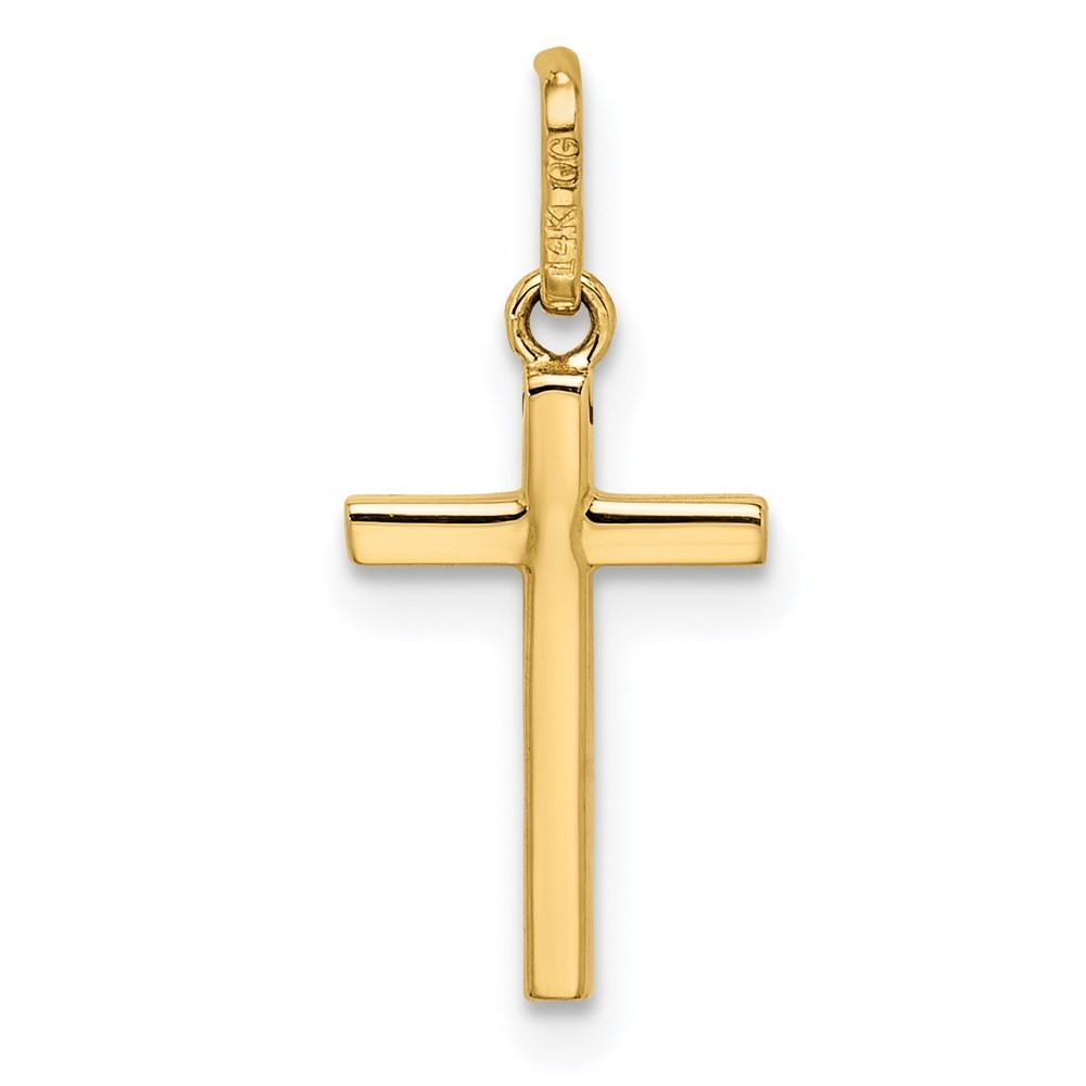 14k Yellow Gold Polished Cross Pendant