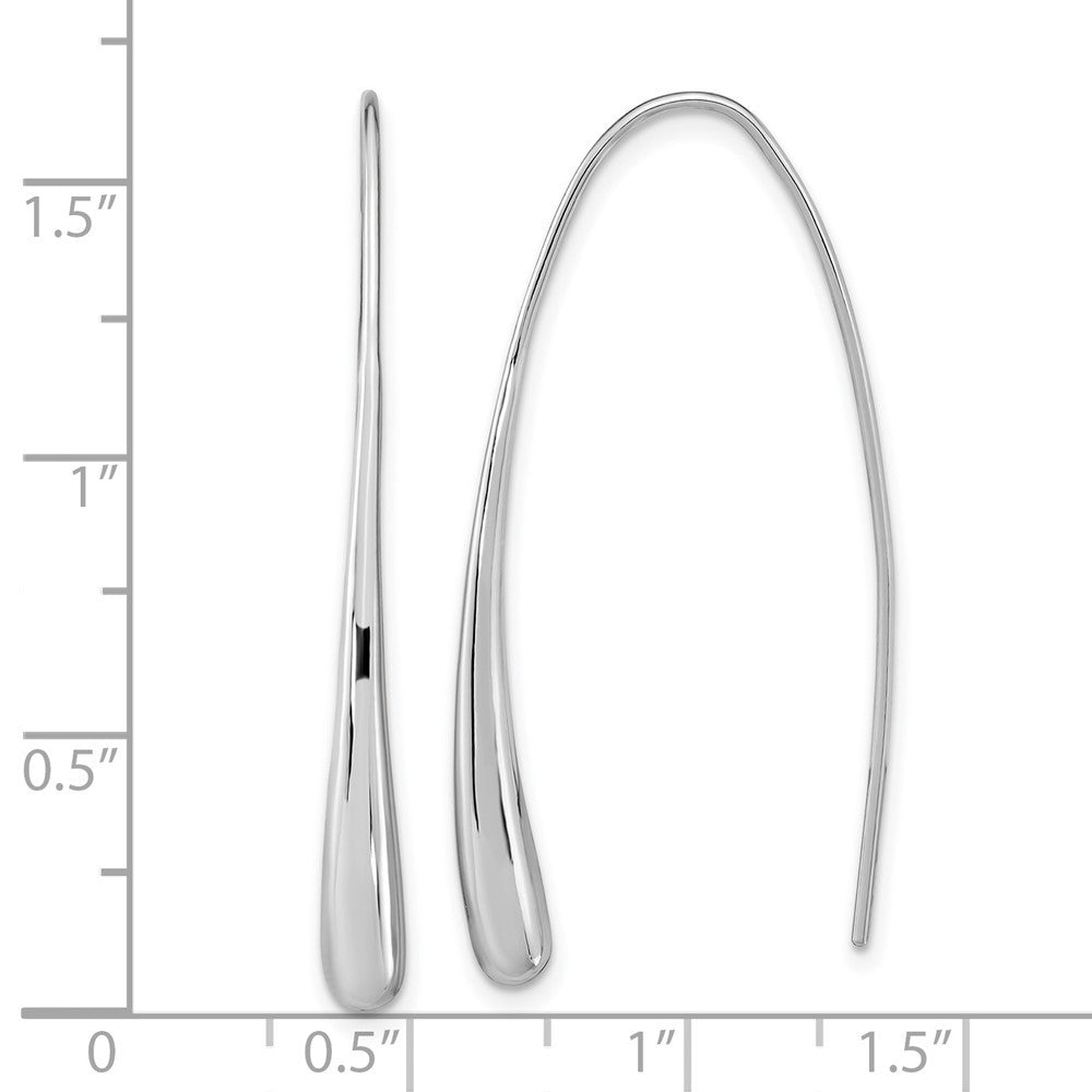 Sterling Silver Rh-Plated Polished Tear Threader