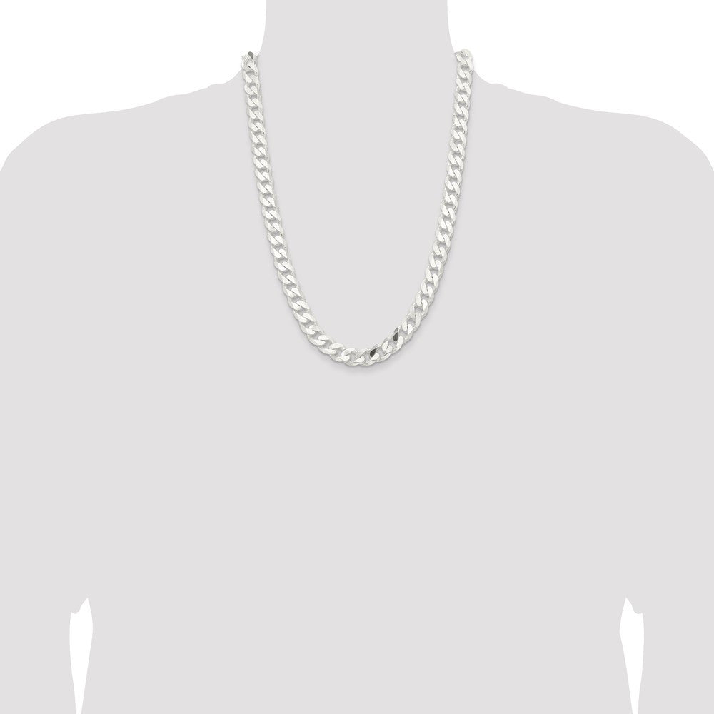Sterling Silver 11mm Curb Chain Necklace 24"
