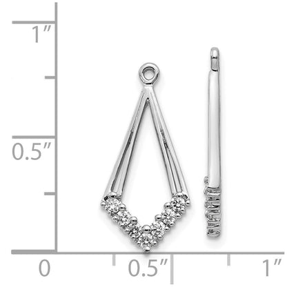 14k White Gold Diamond Shaped Diamond Earring Jacket
