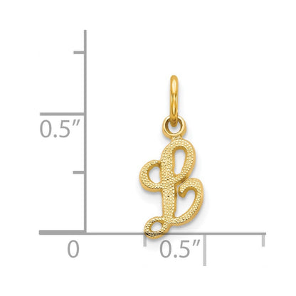 14k Yellow Gold Script Letter L Initial Charm Pendant