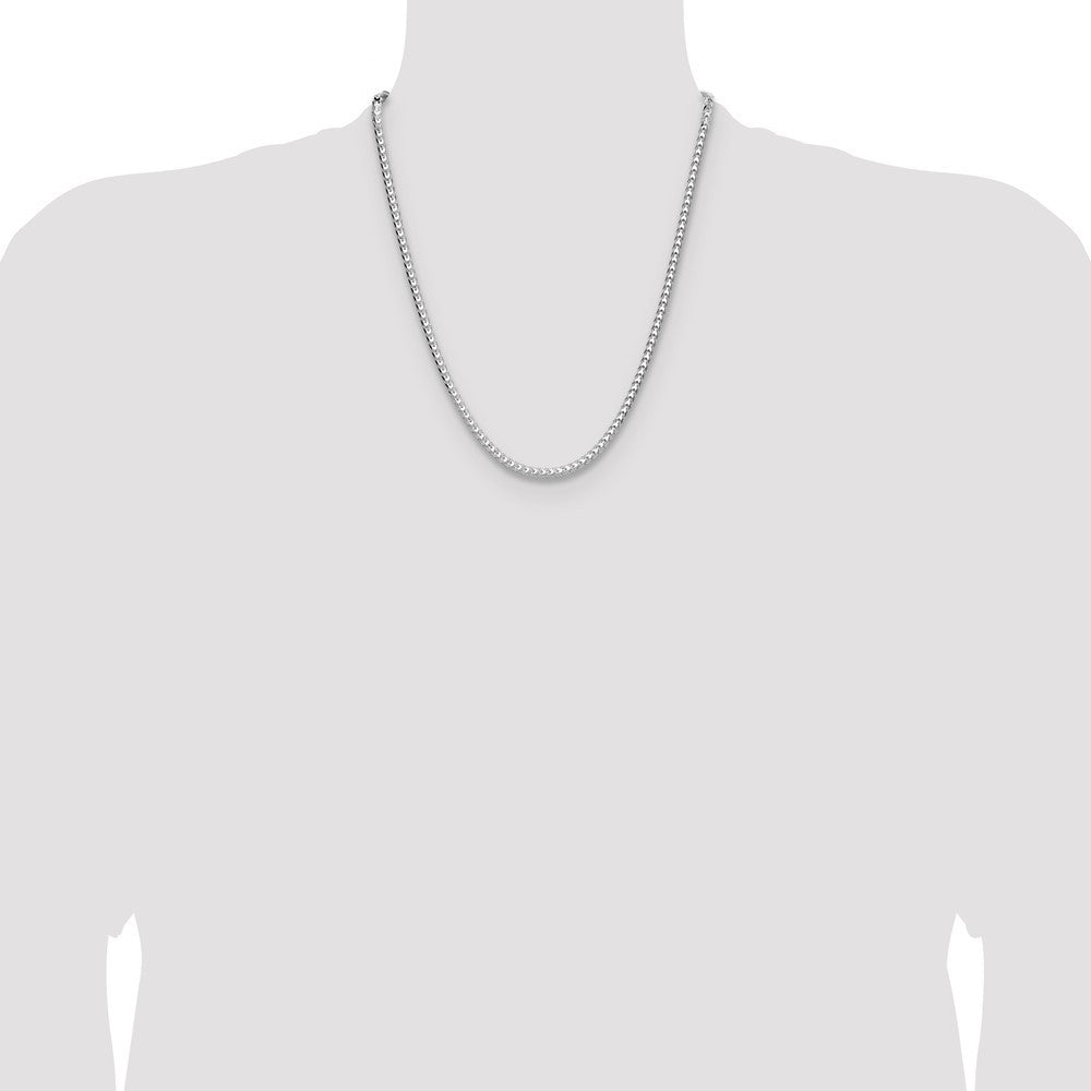 Sterling Silver 4.0mm Diamond-Cut Square Franco Chain Necklace 22"