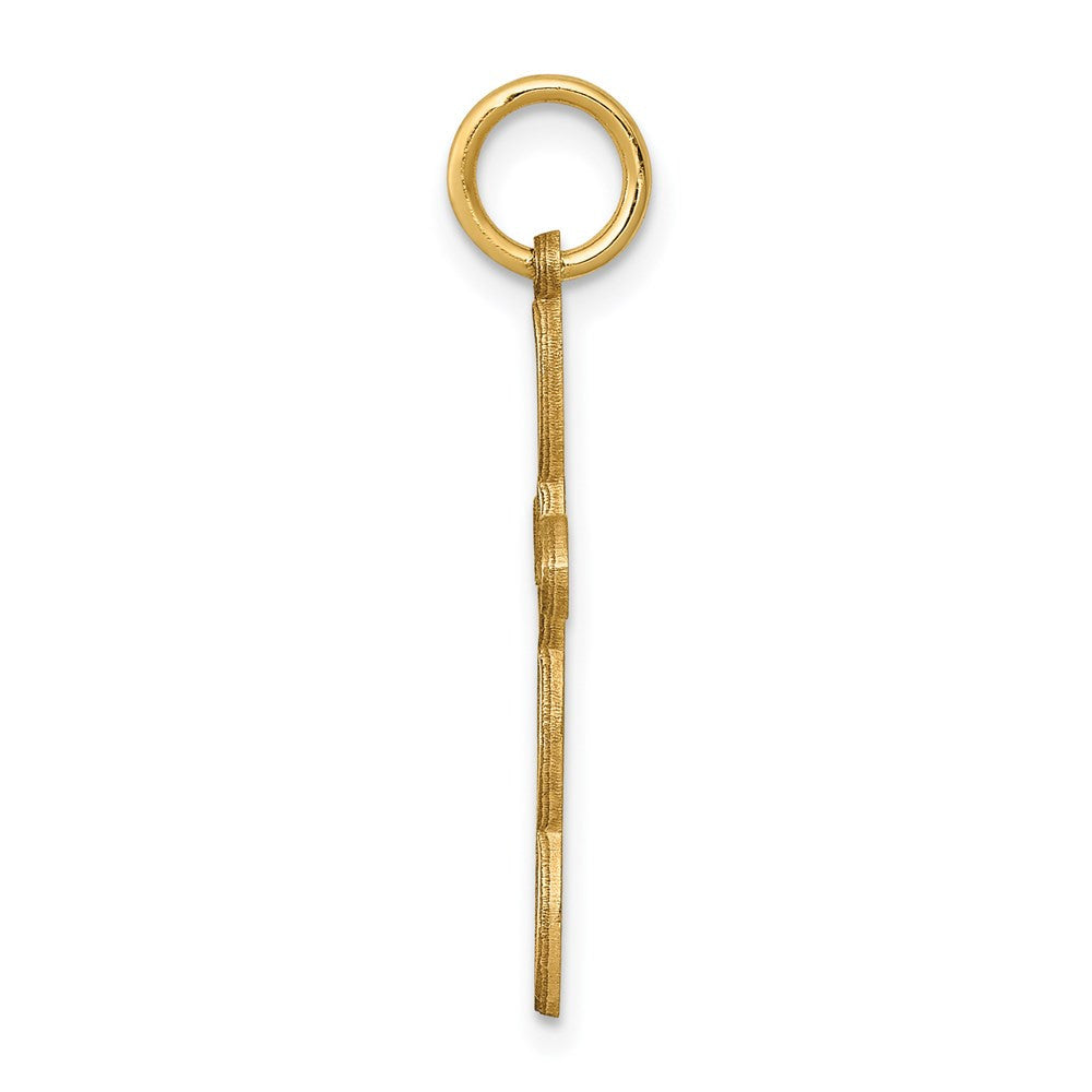 14k Yellow Gold Loop w/Center Heart Cross Pendant