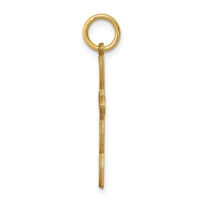 14k Yellow Gold Loop w/Center Heart Cross Pendant