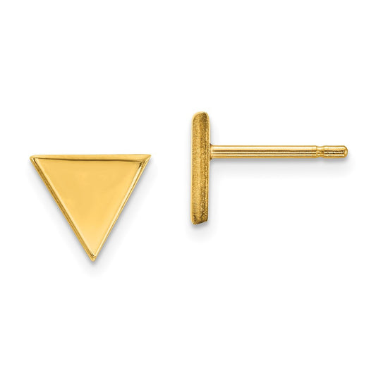 14k Yellow Gold Triangle Earring