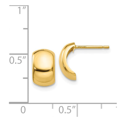 14k Yellow Gold Polished Fancy Hoop Earrings