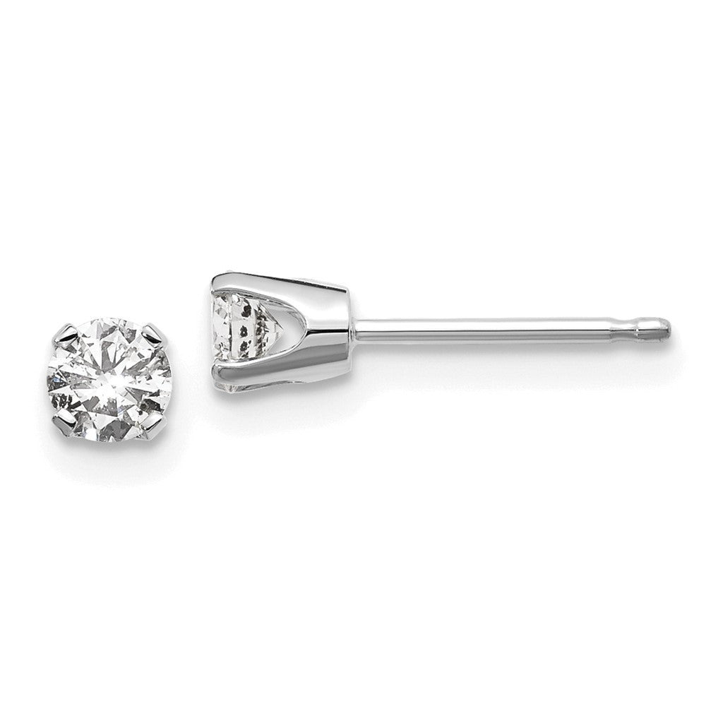 14K White .30ct I2 K-L Diamond Push-on Stud Earrings