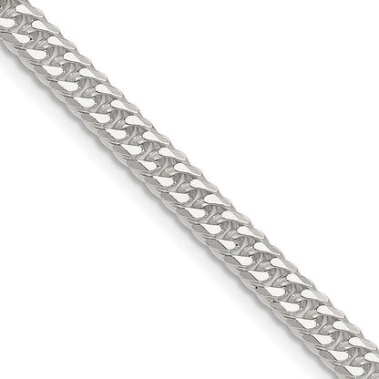Sterling Silver Polished 4.8mm Double Diamond-cut Curb Chain Necklace 24"