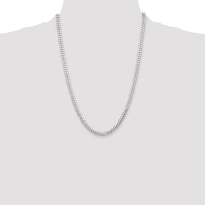 Sterling Silver Polished 5.7mm Domed Curb Chain Necklace 24"