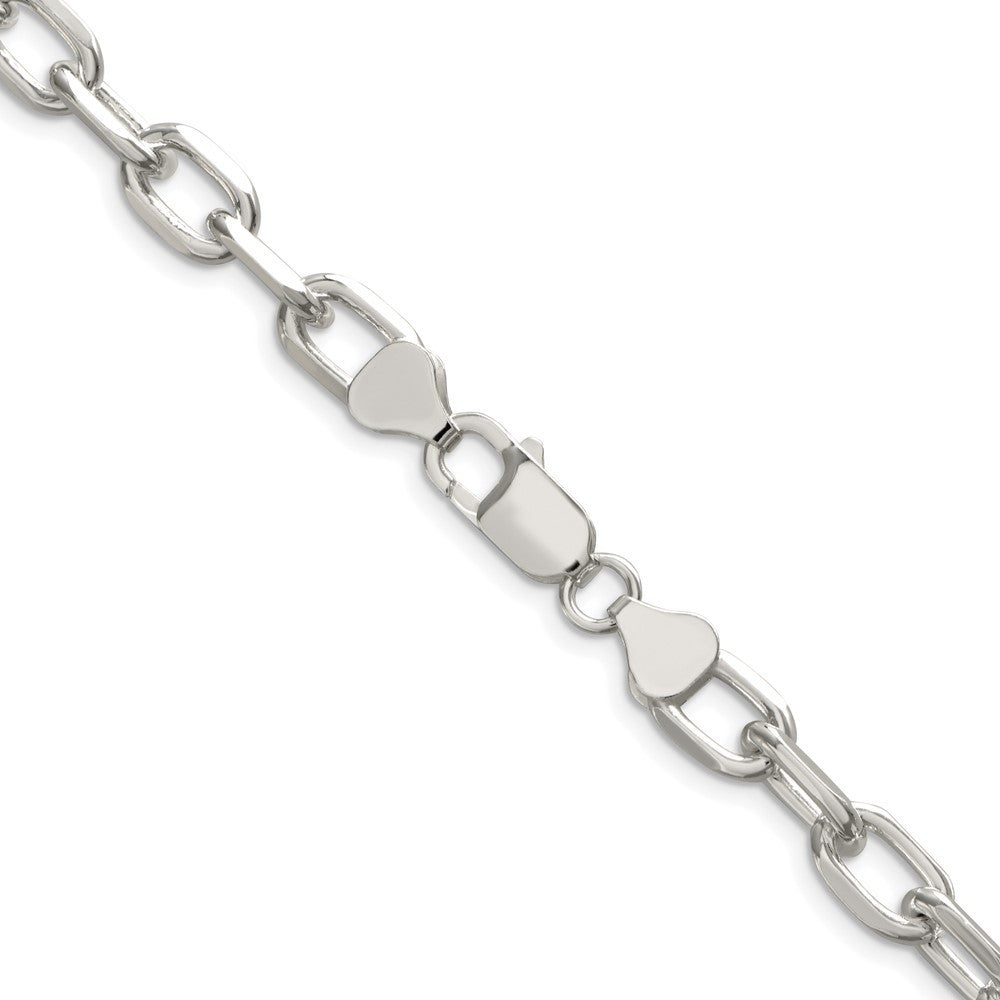 Sterling Silver 7.5mm Diamond-cut Long Link Cable Chain Necklace 24"