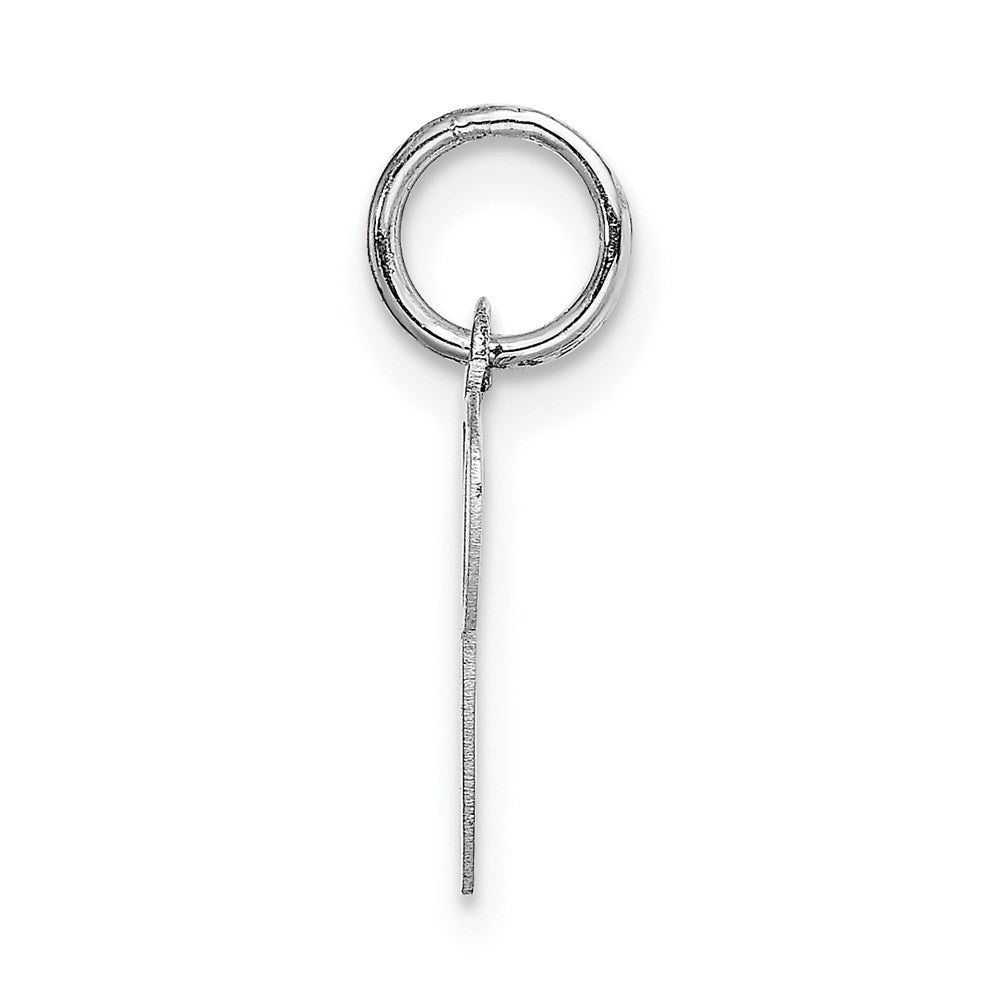 14k White Gold Small Fancy Script Letter P Initial Charm Pendant