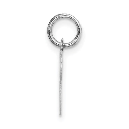 14k White Gold Small Fancy Script Letter P Initial Charm Pendant