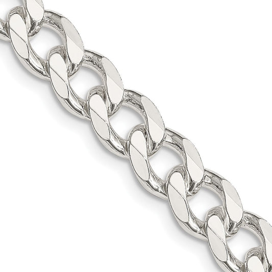 Sterling Silver 8.3mm Curb Chain Necklace 24"