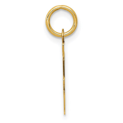 14k Yellow Gold Script Letter F Initial Charm Pendant