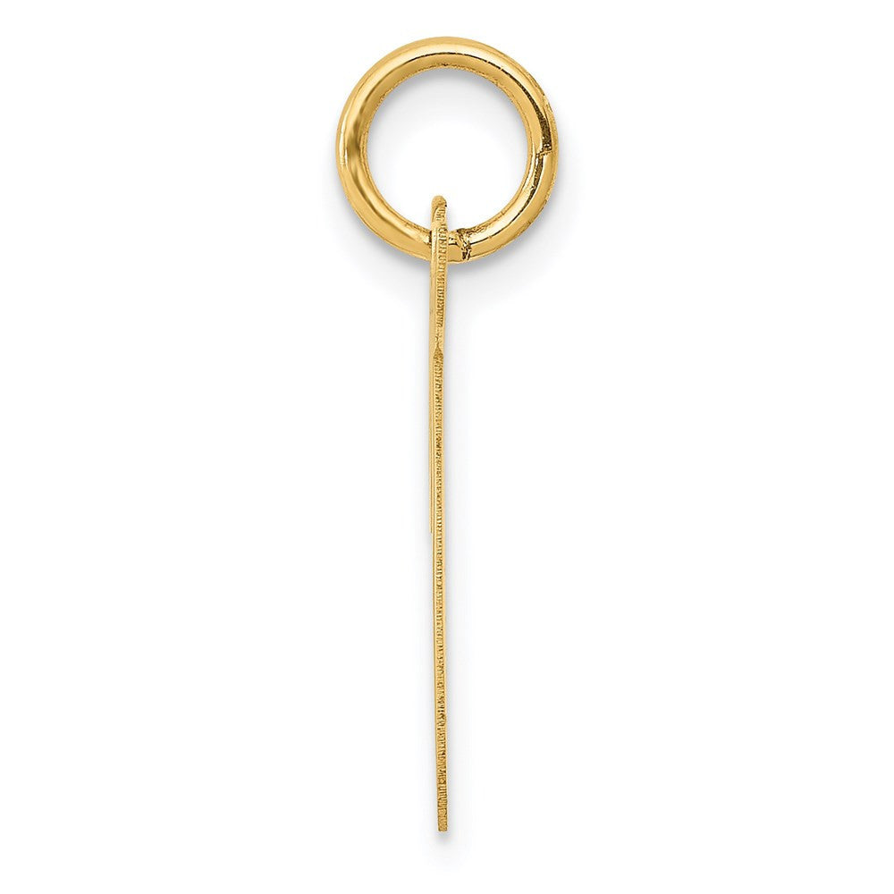 14k Yellow Gold Medium Script Letter T Initial Charm Pendant