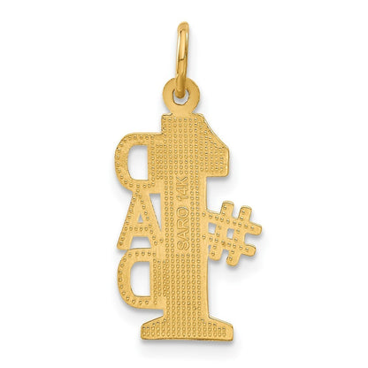14k Yellow Gold #1 DAD Charm Pendant