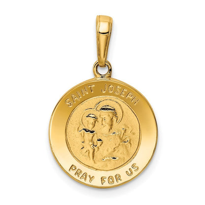 14k Yellow Gold Saint Joseph Medal Charm Pendant
