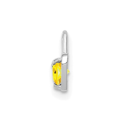 14k White Gold November Synthetic Birthstone Heart Charm Pendant