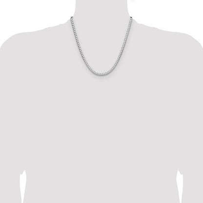 Sterling Silver 4.7mm Diamond-Cut Square Franco Chain Necklace 20"