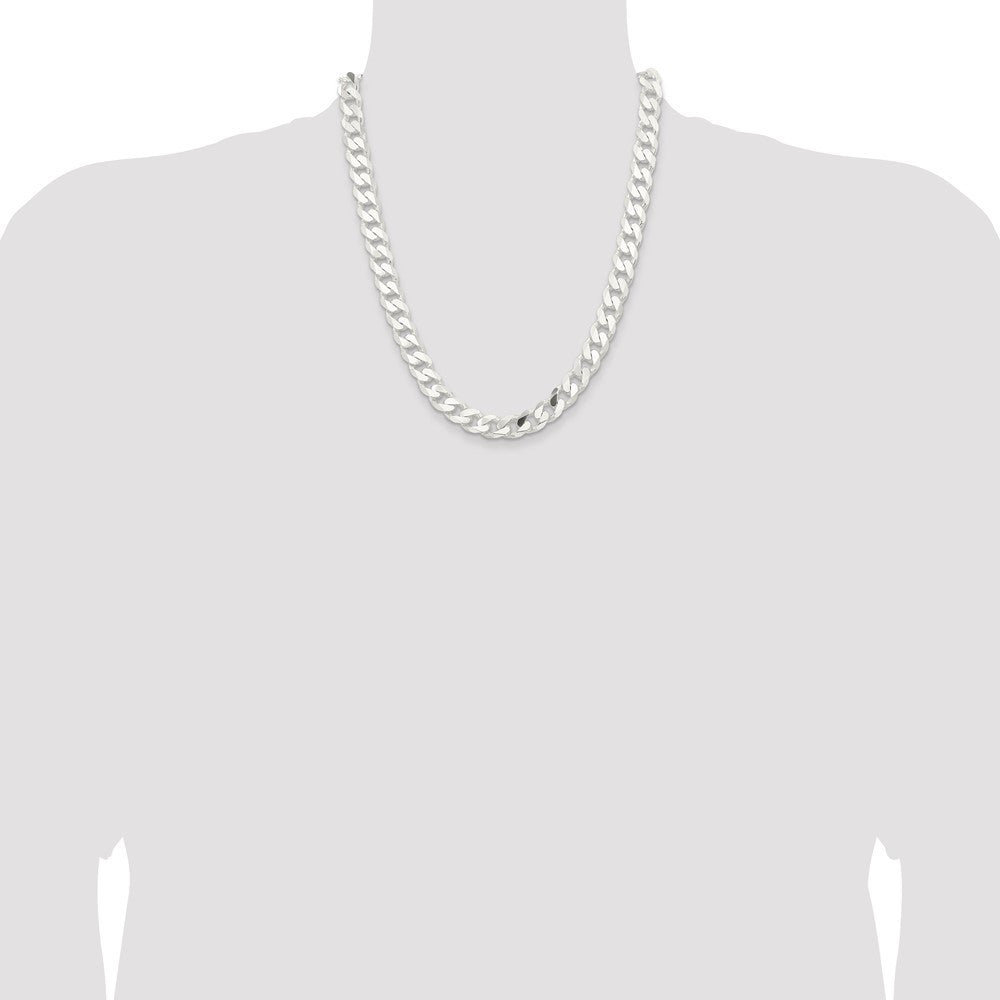 Sterling Silver 11mm Curb Chain Necklace 22"