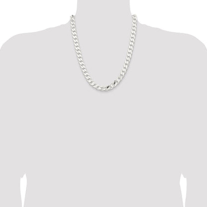 Sterling Silver 11mm Curb Chain Necklace 22"