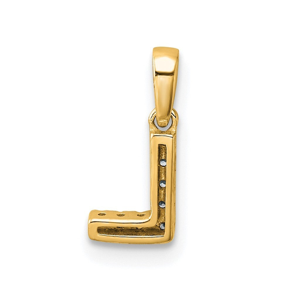 14k Yellow Gold Diamond Letter L Initial with Bail Pendant