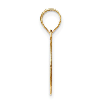 14k Yellow Gold Polished Etched Letter O Initial Pendant