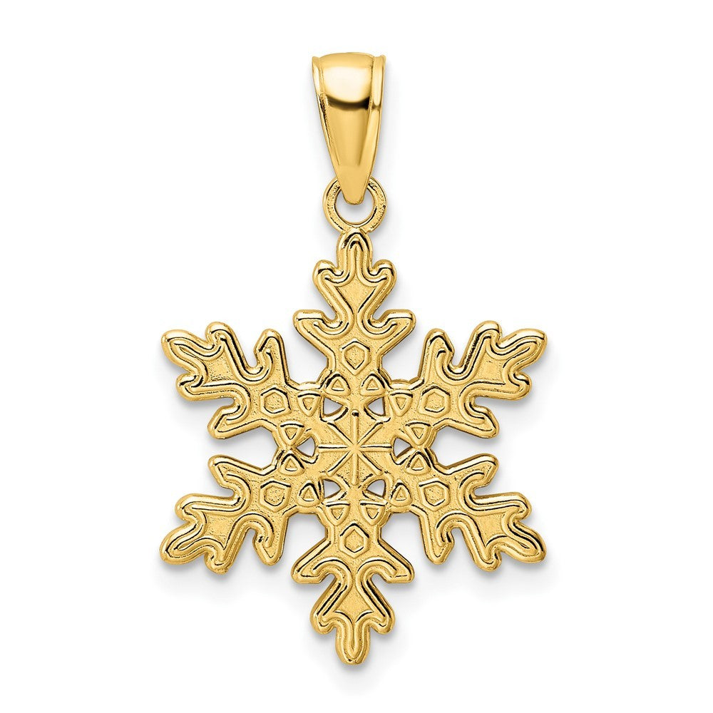 14k Yellow Gold Polished Snowflake Pendant