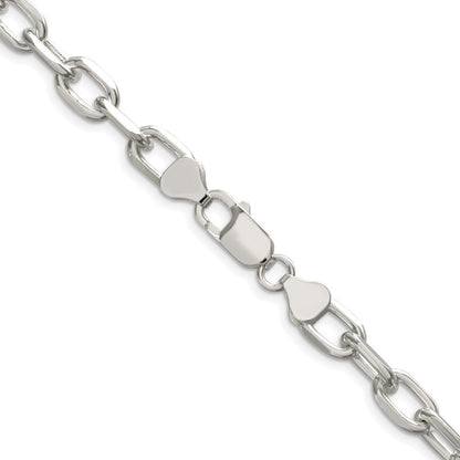 Sterling Silver 7.5mm Diamond-cut Long Link Cable Chain Necklace 20"