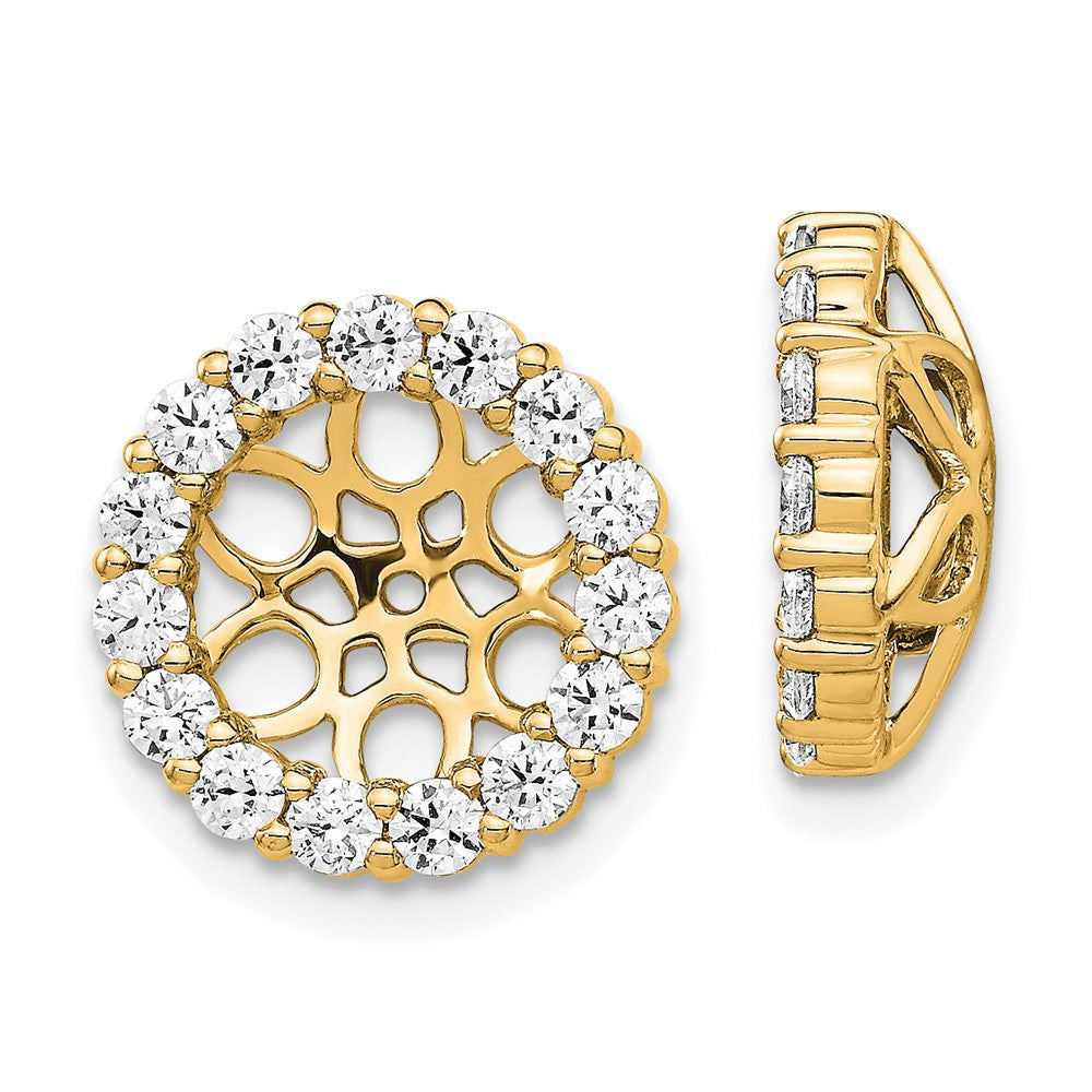 14k Yellow Gold Diamond Earring Jackets