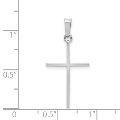 14k White Gold Cross Charm Pendant