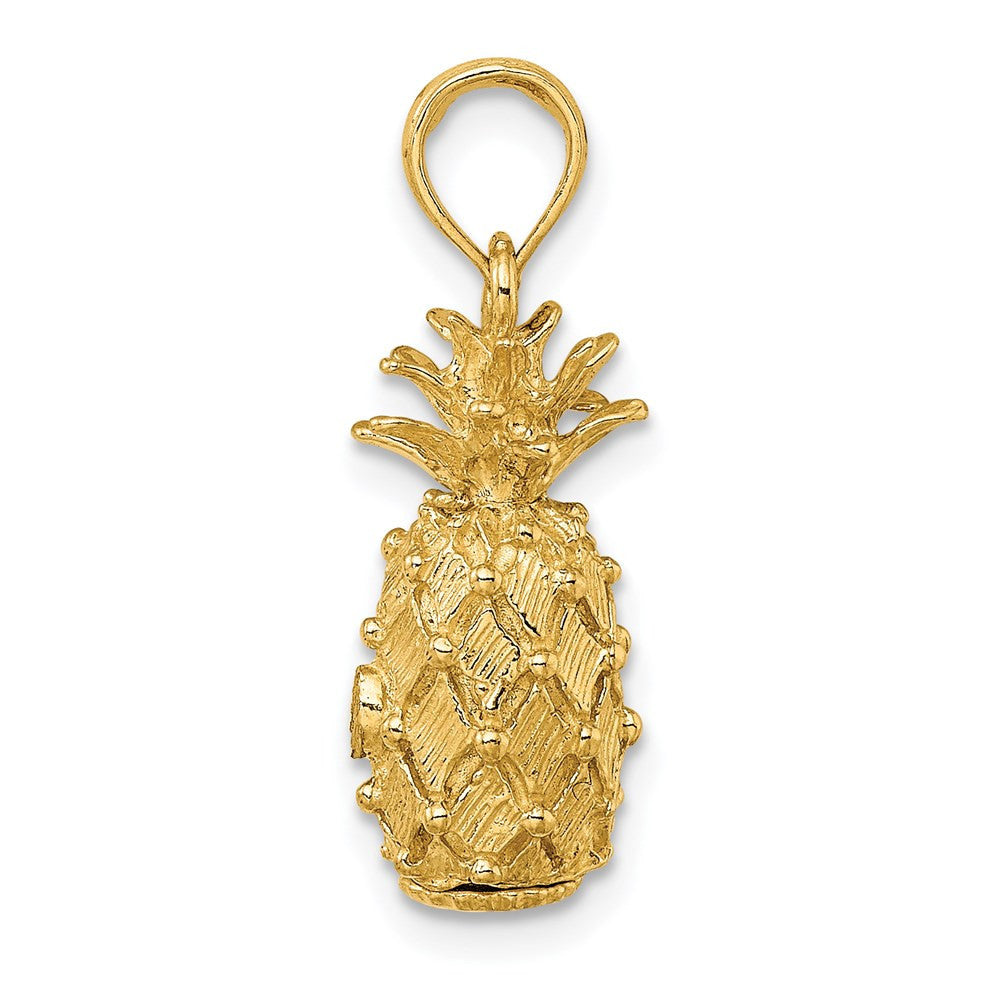 14k Yellow Gold 3-D Pineapple Charm Pendant