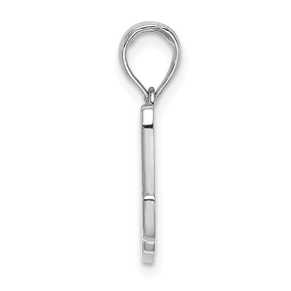 14k White Gold Script Letter M Initial Pendant