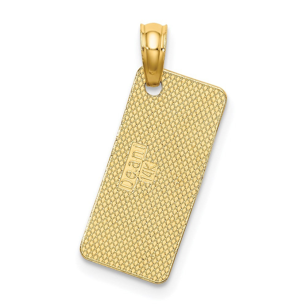 14k Yellow Gold Textured SEA ISLE License Plate