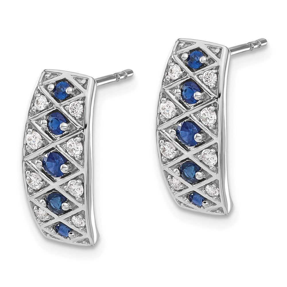 14k White Gold Diamond and Sapphire Fancy Drop & Dangle Earrings