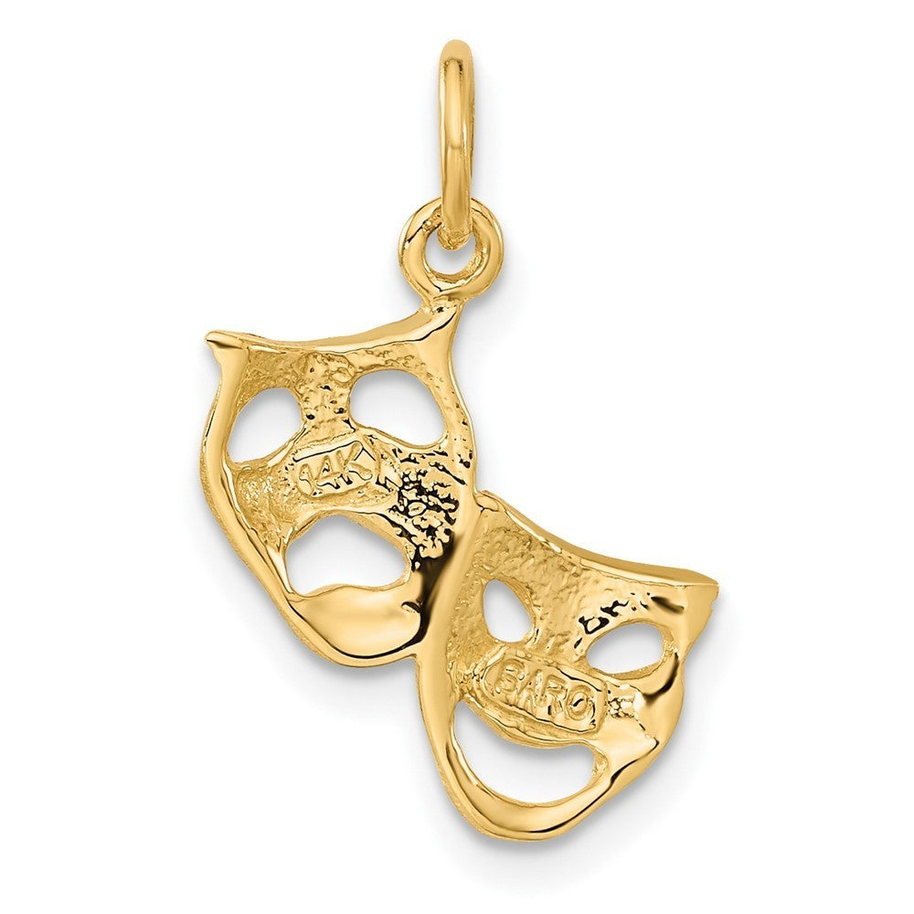 14k Yellow Gold Comedy/Tragedy Charm Pendant