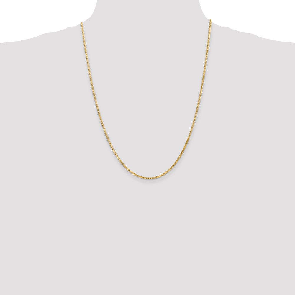 14k Yellow Gold 2mm Semi-Solid Wheat with Lobster Clasp Chain Necklace 24"