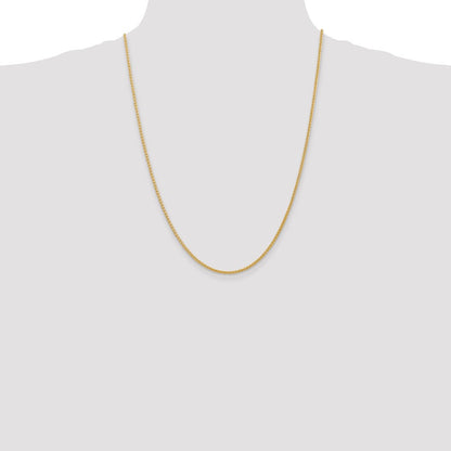 14k Yellow Gold 2mm Semi-Solid Wheat with Lobster Clasp Chain Necklace 24"