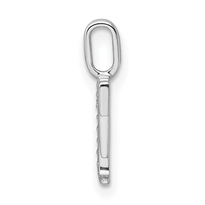 14k White Gold Diamond Letter F Initial Pendant
