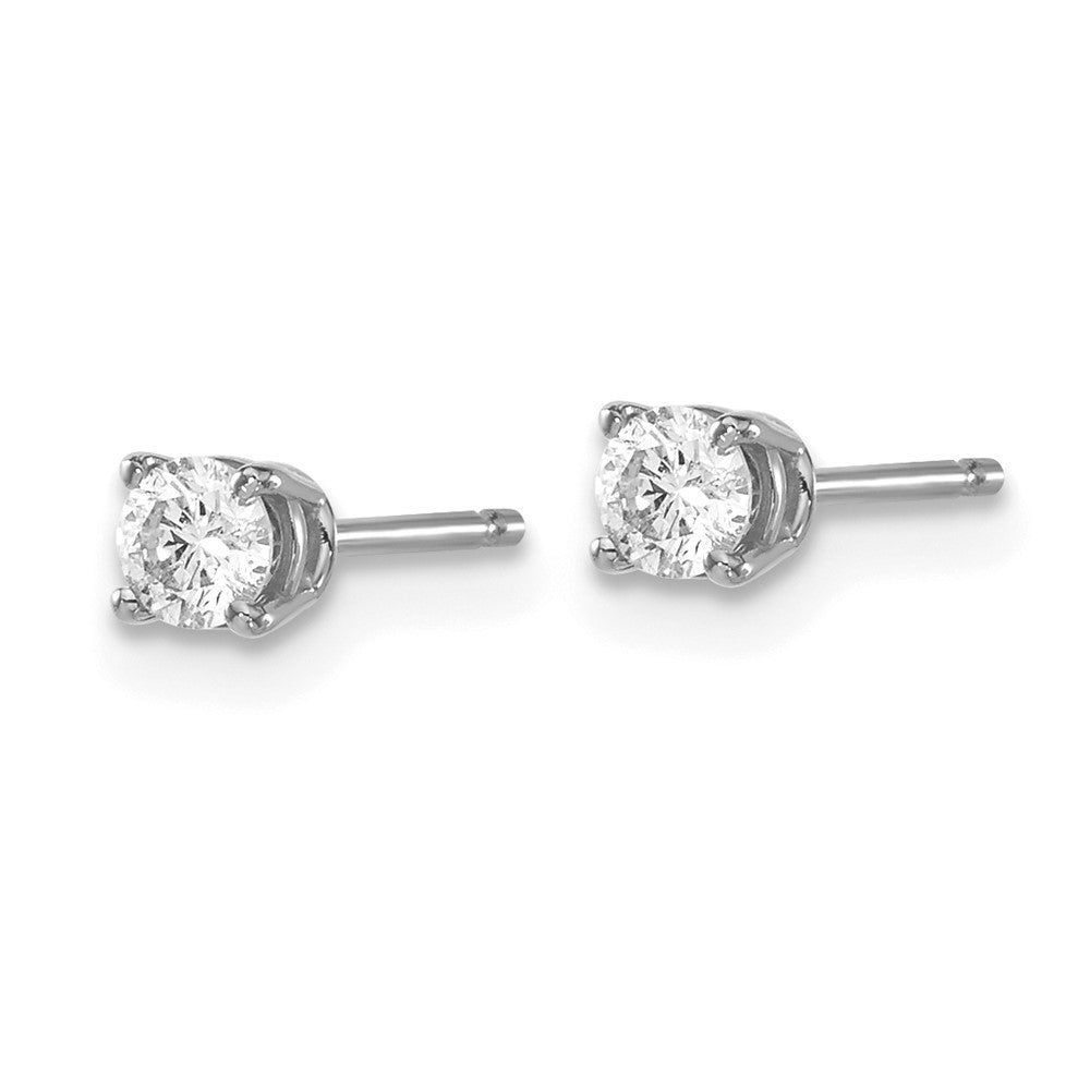 14K White .30ct I1 J-K Diamond Push-on Stud Earrings