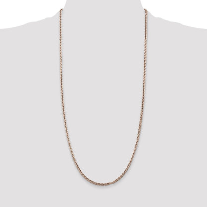 Sterling Silver Antiqued 3.25mm Solid Square Spiga Chain Necklace 30"