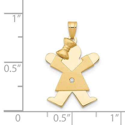14k Yellow Gold AA Diamond Kid Pendant